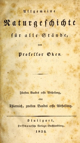 Cover for Allgemeine Naturgeschichte für alle Stände