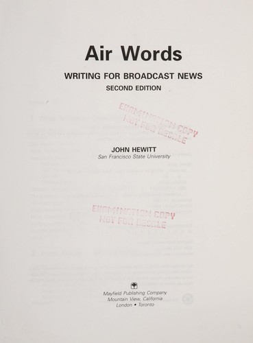 Cover for Air words