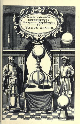 Cover for Experimenta nova (ut vocantur) magdeburgica de vacuo spatio.