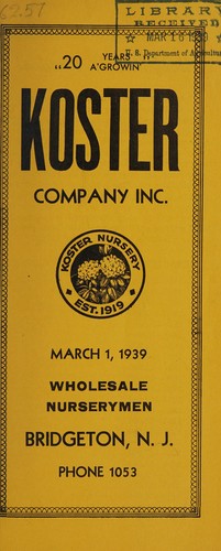 Cover for Koster Company, Inc