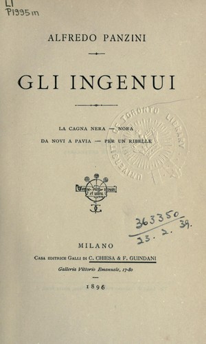 Cover for Gli ingenui