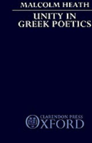 Cover for Unity in Greek poetics