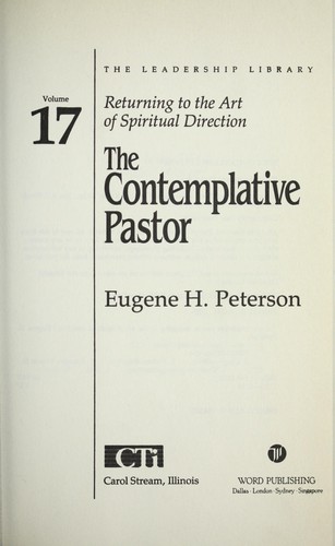 Cover for The contemplative pastor