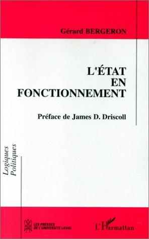 Cover for L' Etat en fonctionnement