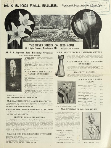 Cover for M. & S. 1921 fall bulbs