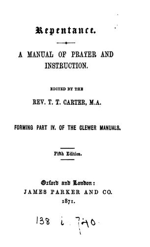 Cover for Repentance, a manual of prayer and instruction