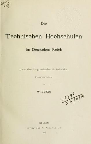 Cover for Das Unterrichtswesen im Deutschen Reich