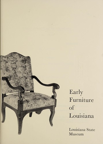Cover for Early furniture of Louisiana