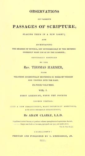 Cover for Observations on various passages of Scripture