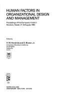 Cover for Human factors in organizational design and management