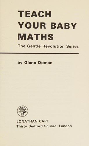 Cover for Teach your baby maths