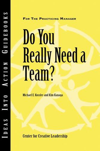 Cover for Do You Really Need a Team (J-B CCL (Center for Creative Leadership))