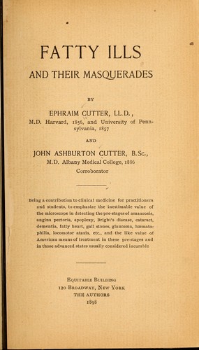 Cover for Fatty ills and their masquerades