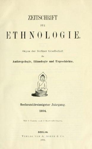Cover for Zeitschrift für Ethnologie