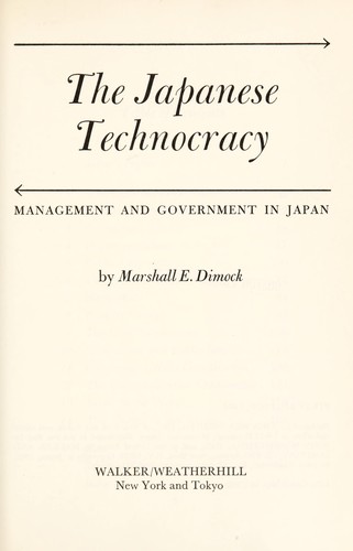 Cover for The Japanese technocracy