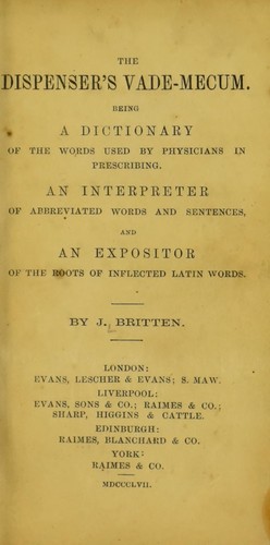Cover for The dispenser's vade-mecum