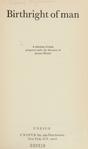 Cover for Birthright of man