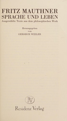 Cover for Sprache und Leben