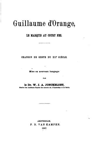 Cover for Guillaume d'Orange