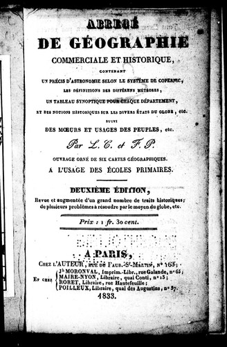 Cover for Abrégé de géographie commerciale et historique