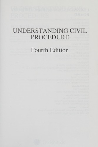 Cover for Understanding civil procedure