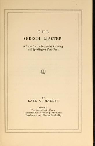 Cover for The speech master