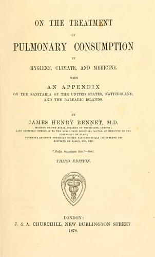 Cover for On the treatment of pulmonary consumption