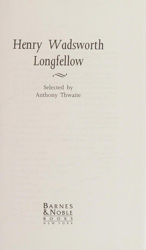 Cover for Henry Wadsworth Longfellow