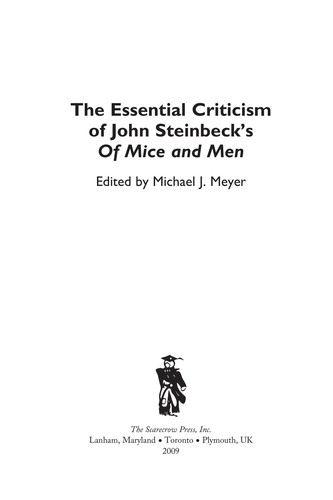 Cover for The essential criticism of John Steinbeck's Of mice and men