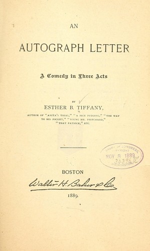 Cover for An autograph letter