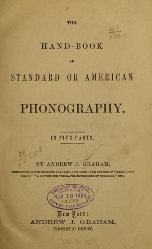 Cover for The hand-book of standard or American phonography