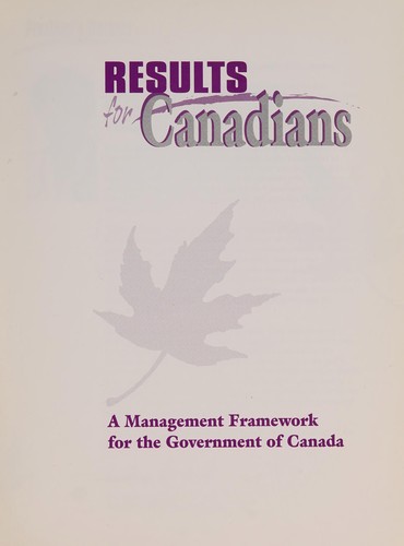 Cover for Results for Canadians
