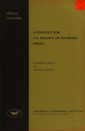 Cover for A strategy for U.S. balance of payments policy
