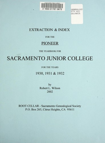 Cover for Extraction & index for the Pioneer
