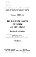 Cover for Les familles nobles du Forez au XIIIe siècle