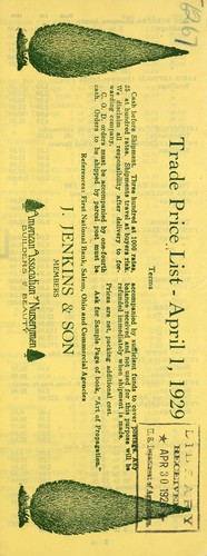 Cover for Trade price list