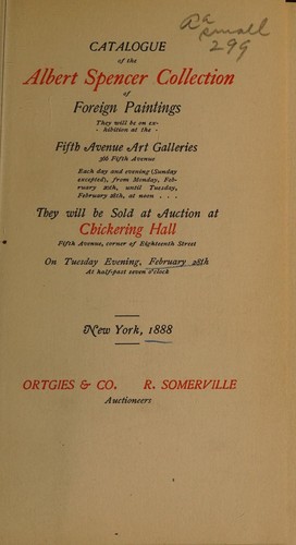 Cover for Catalogue of the Albert Spencer Collection of foreign paintings
