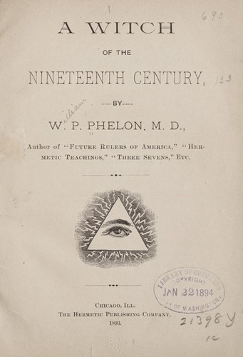 Cover for A witch of the nineteenth century