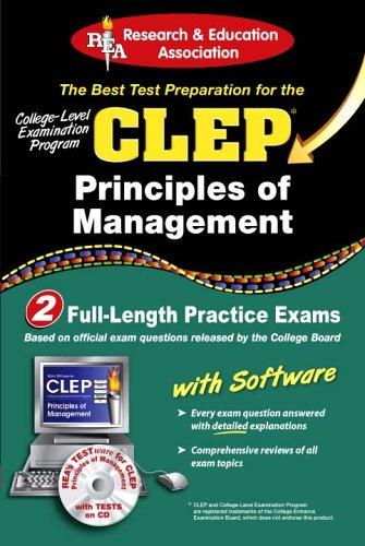 Cover for CLEP Principles of Management w/ CD-ROM (REA) -  The  Best Test Prep for (REA Test Preps)