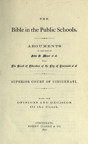 Cover for The Bible in the public schools