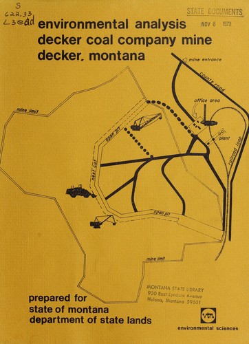 Cover for Environmental analysis for Decker Coal Company Mine, Decker, Montana