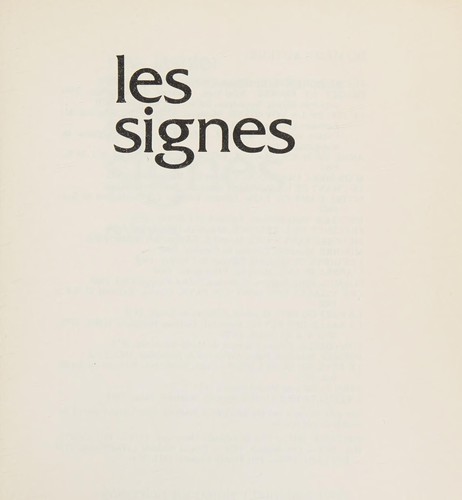 Cover for Les signes