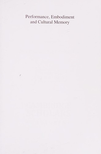 Cover for Performance, embodiment, and cultural memory