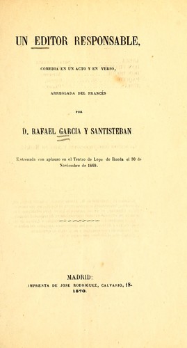 Cover for Un editor responsable