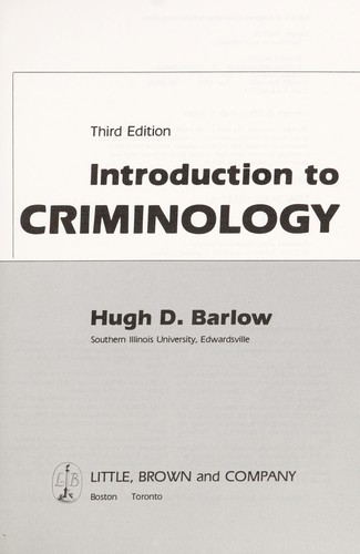 Cover for Introduction to criminology