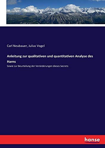 Cover for Anleitung zur qualitativen und quantitativen Analyse des Harns (German Edition)