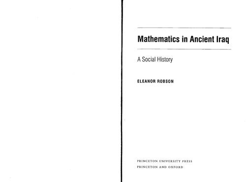 Cover for Mathematics in ancient Iraq