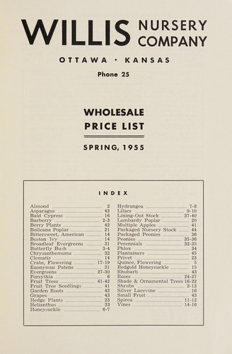 Cover for Wholesale price list, spring 1955
