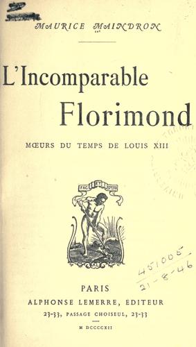 Cover for incomparable Florimond