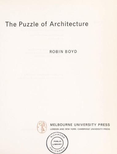 Cover for The puzzle of architecture.